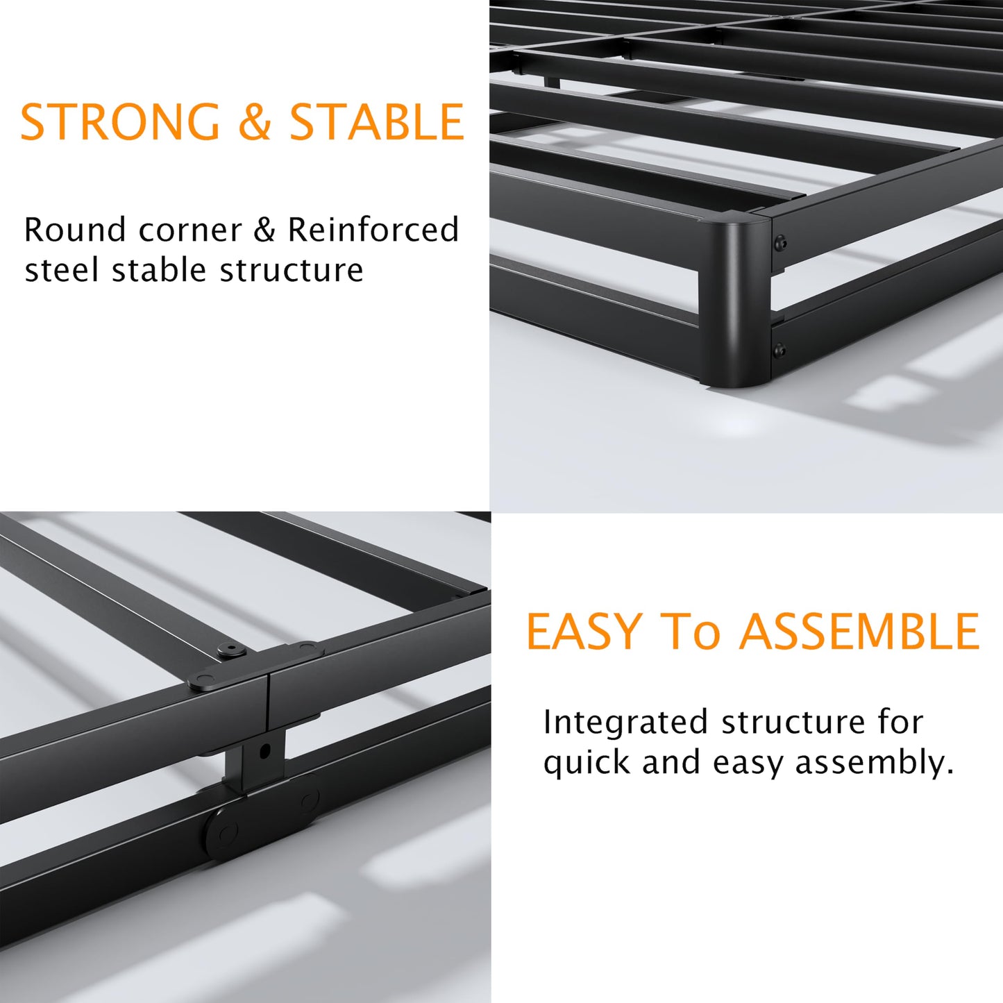 Snaye Low Profile King Box Spring 3 Inch, 3000lbs Heavy Duty Box Spring King Size Bed Base Metal Mattress Foundation, Easy Assembly, Noise Free