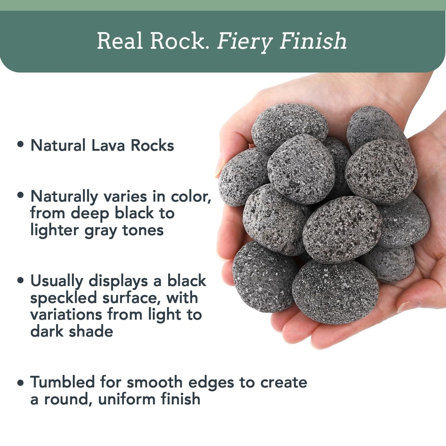 Black Lava Rocks for Fire Pit, Gas Fireplace Rocks, 1 to 2 Inch, 20 lbs