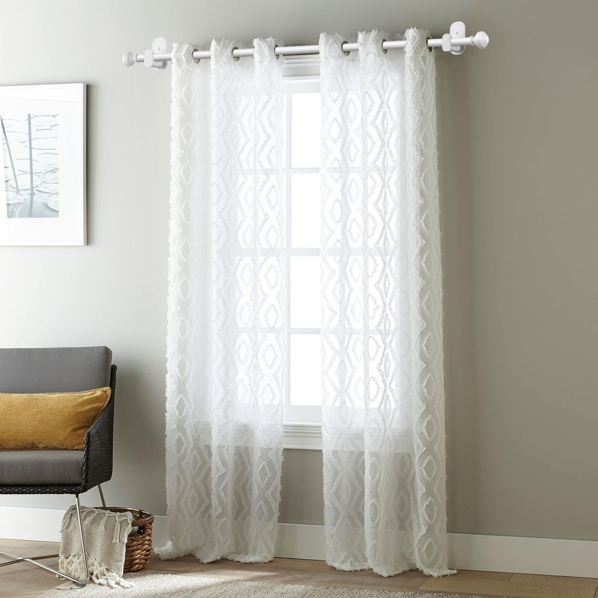 KAMANINA Curtain Rods No Drilling for Windows 32 to 86 Inches, White