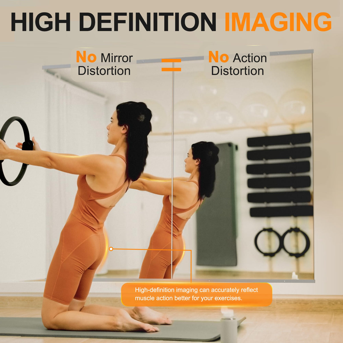 Delma Home Gym Mirror, 48"x24"x2PCS, Silver