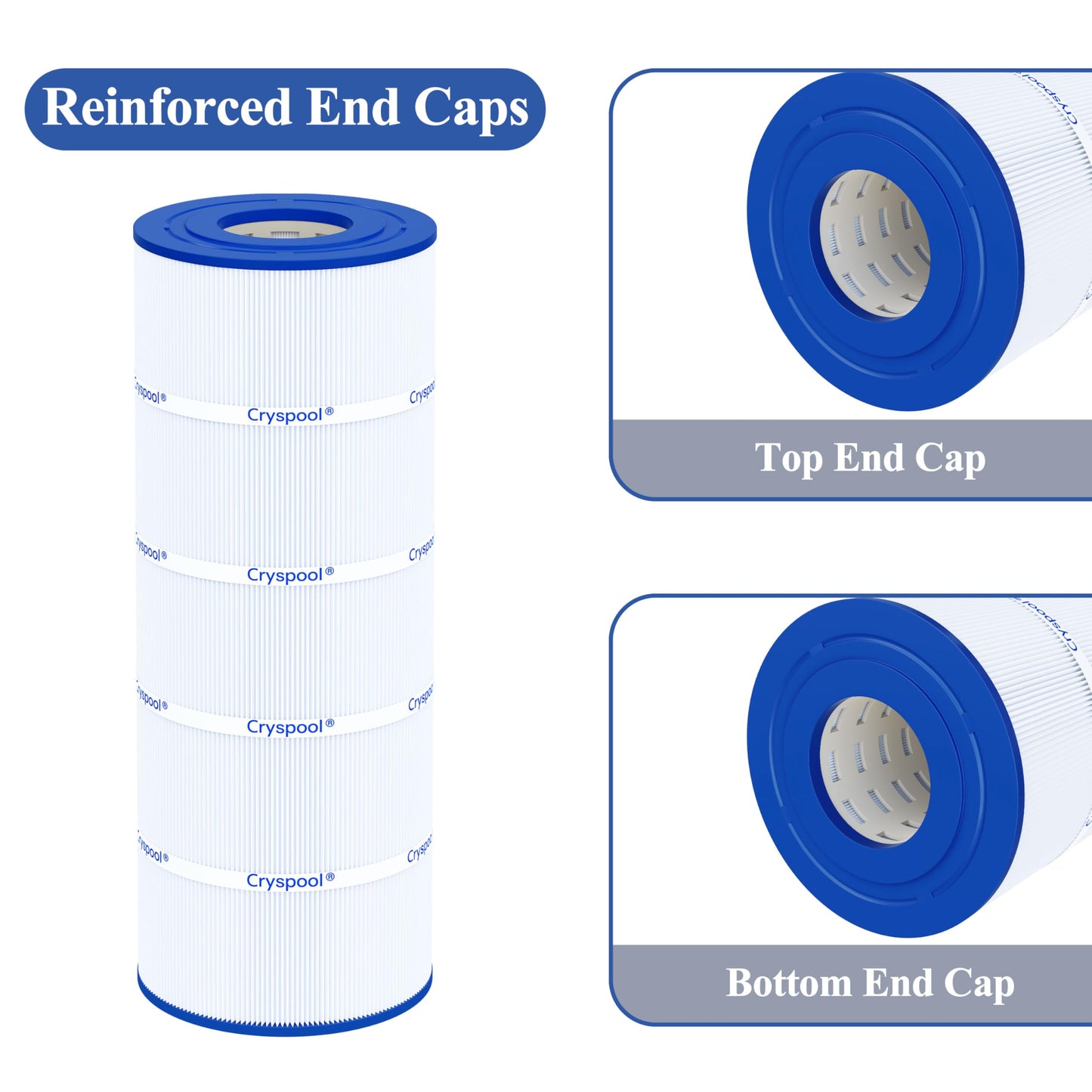 Cryspool® 08055 Filter Compatible with C1200, CX1200RE, Clearwater II 125, PA120, C-8412, FC-1293, 817-0125N, 120 Sq. Ft Pool Filter Cartridge, 2 Pack
