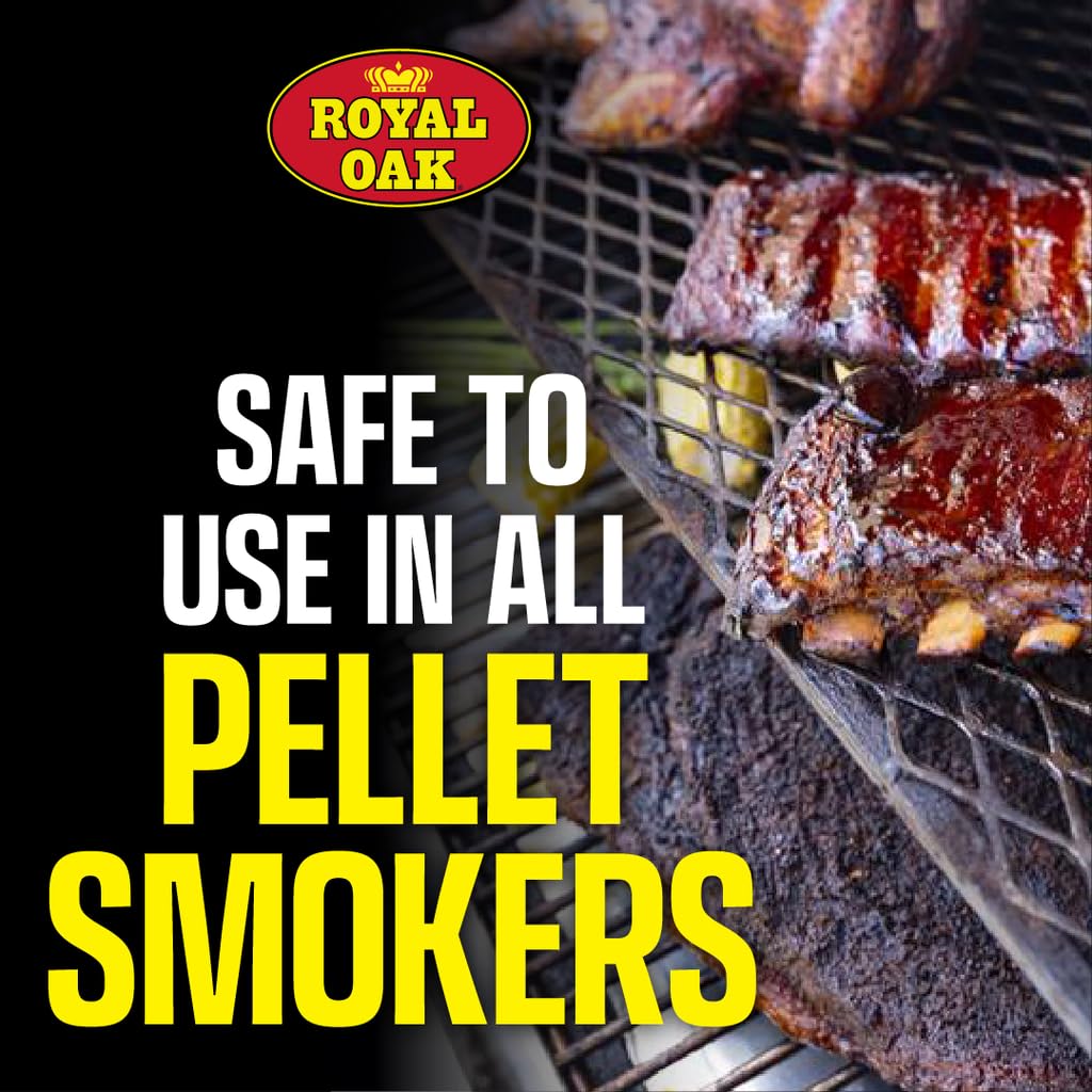 Royal Oak 100% Charcoal & Hickory Blended Pellets Grills and Smokers, Smoky BBQ Flavor, 30 LB Bag