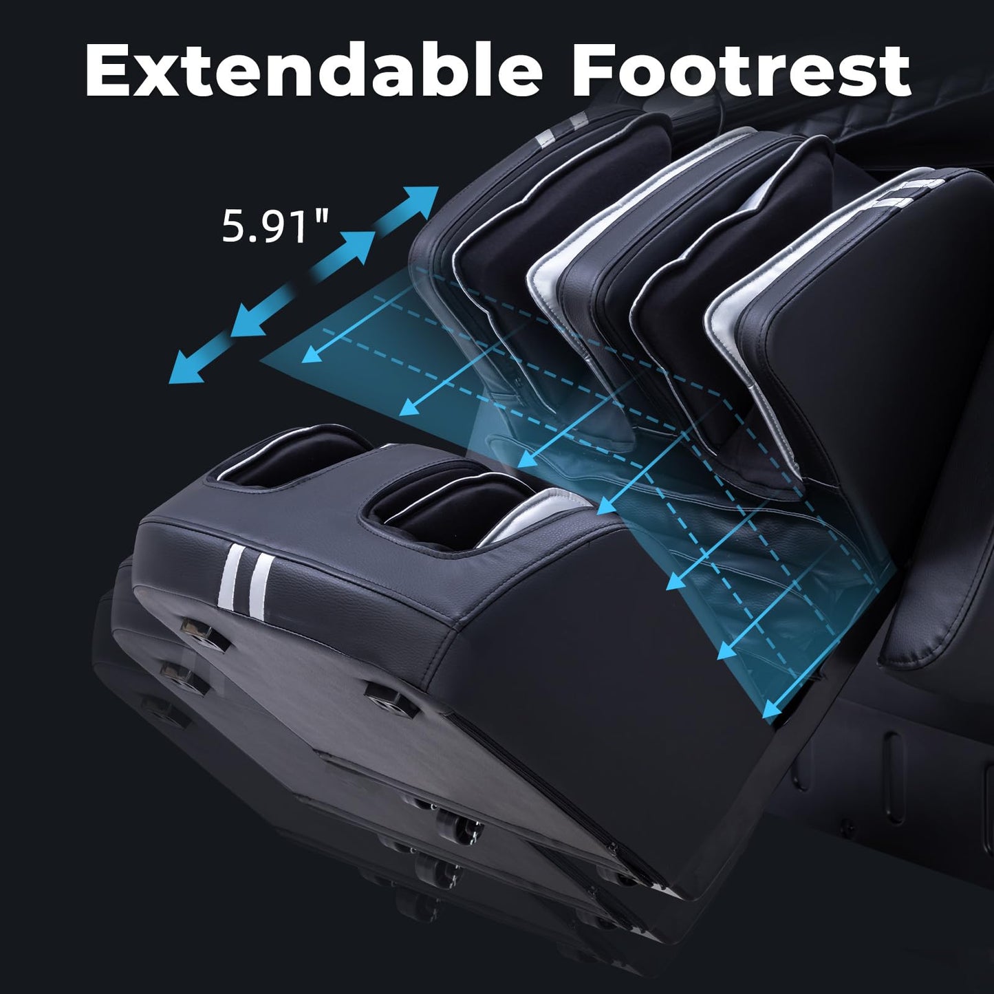 MassaMAX MT398 4D Full Body Massage Chair, 55"SL Track, Zero Gravity, Black