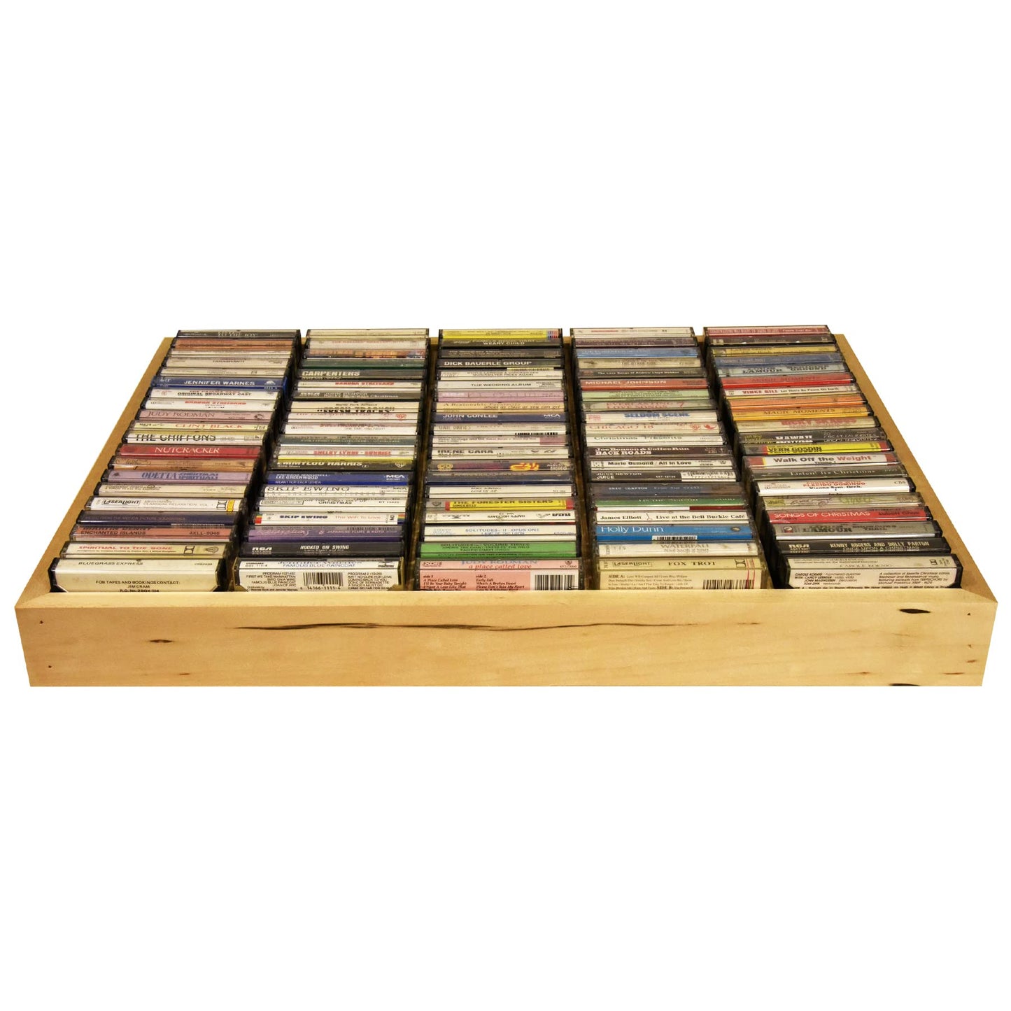 Kingdom LW100 5 x 20 Unfinished Wood Cassette Rack, 100 Capacity