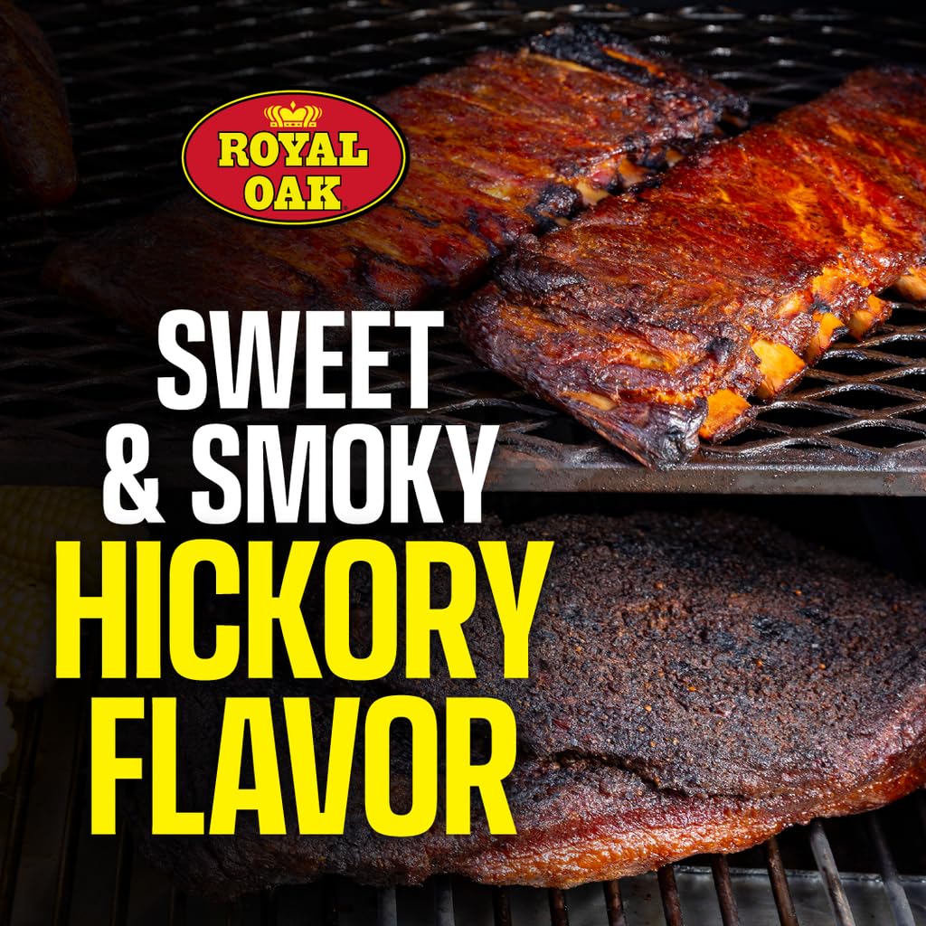 Royal Oak 100% Charcoal & Hickory Blended Pellets Grills and Smokers, Smoky BBQ Flavor, 30 LB Bag
