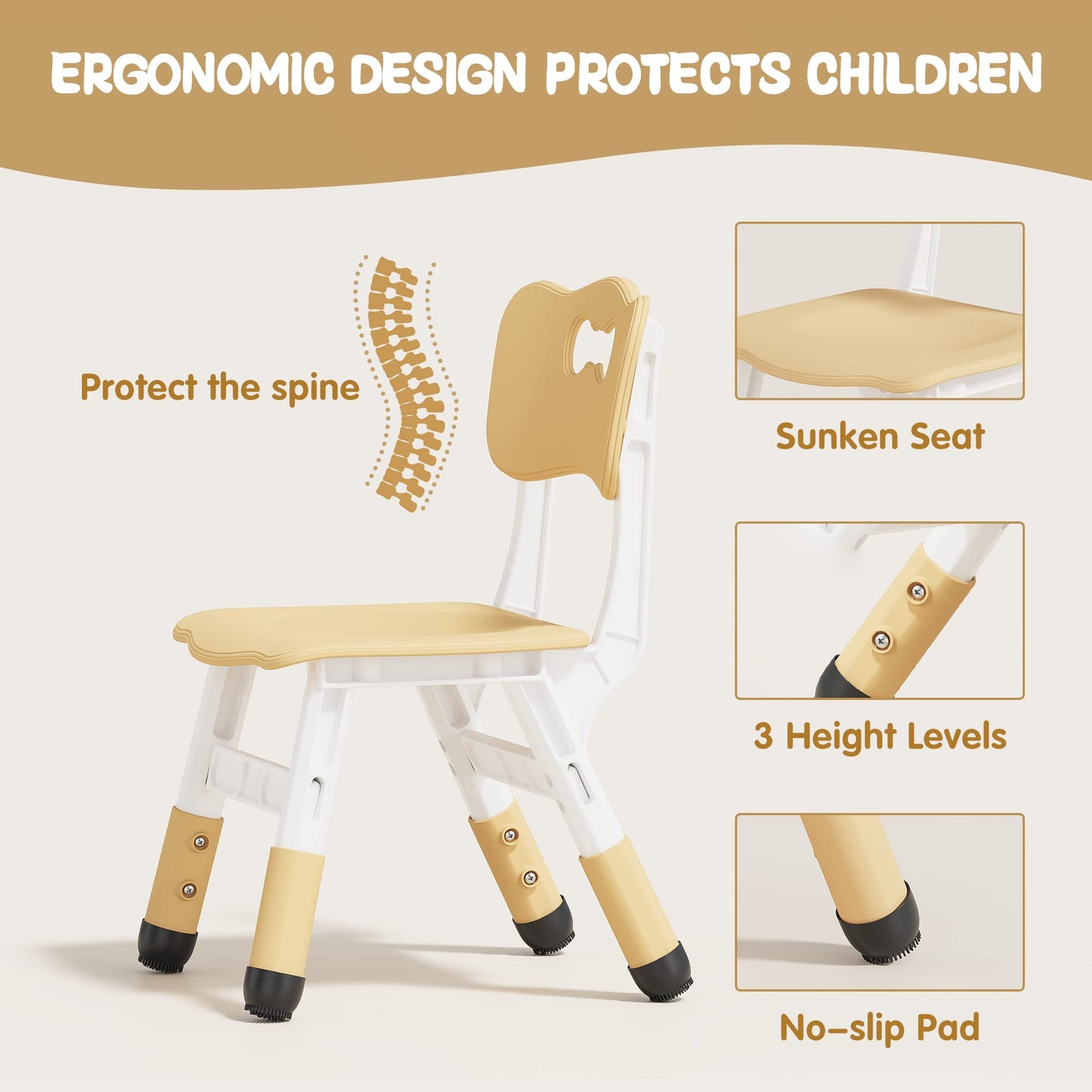 Brelley Kids Table and 4 Chairs Set, Height Adjustable Toddler Table and Chair Set, Graffiti Desktop, Non-Slip Legs, Max 300lbs, Children Multi-Activity Table for Ages 2-8