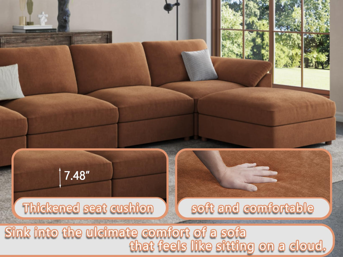 EASE MOOSE Sectional Modular Sofa,Luxury Comfty Deep Seat Couch