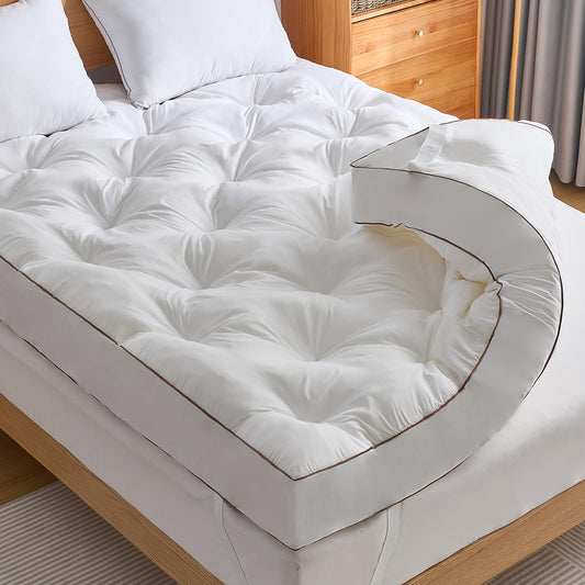 WhatsBedding 4 Inch Memory Foam Mattress Topper Twin for Back Pain Relief, Filled with Breathable Gel Memory Foam, Fluffy Comfort Supportive Pillow Top Mattress Topper, 75x39x4in