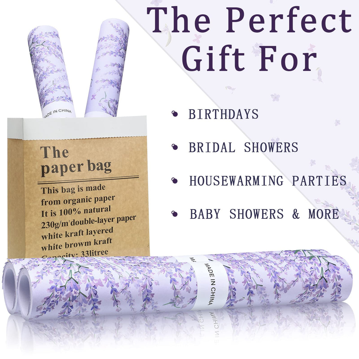 Gersoniel 10 Sheets Scented Drawer Liners, Lavender, Lavender