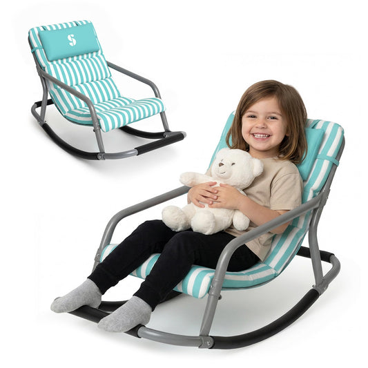 Special Supplies Sensory Rocking Chair for Kids - Comfortable Kids Rocker- Versatile Floor Chair with Soft Fabric and Stability for Playroom, Bedroom, or Nursery (Ages 3+) (Teal)