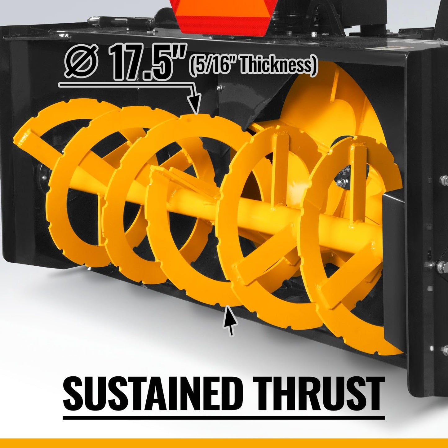 MechMaxx 60" 3 Point PTO Snow Blower 24" Impeller Diameter 360° Snow Chute (PTO Shaft Included with Slip Clutch), 25-65 HP, Model TSB60
