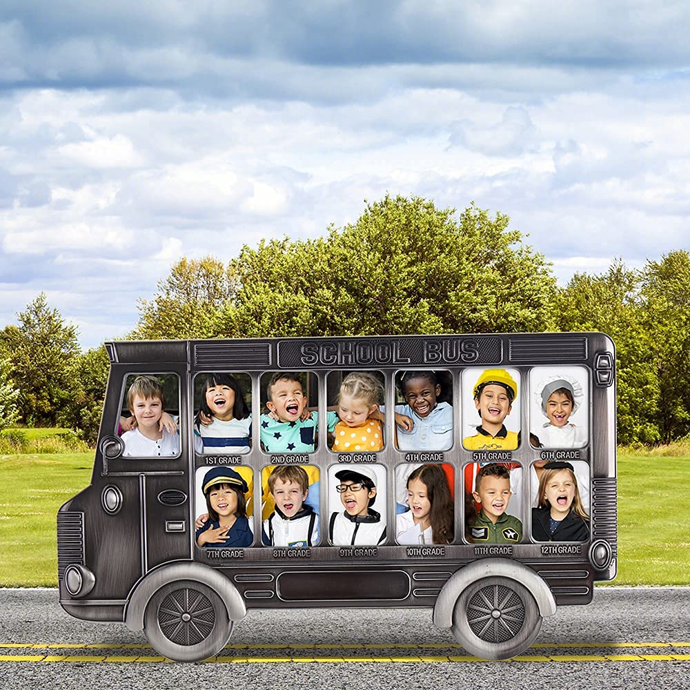 LASODY Gifts & Decor School Bus Kid Child Children Theme Photo Picture Frame,Graduation Picture Frame Gifts.