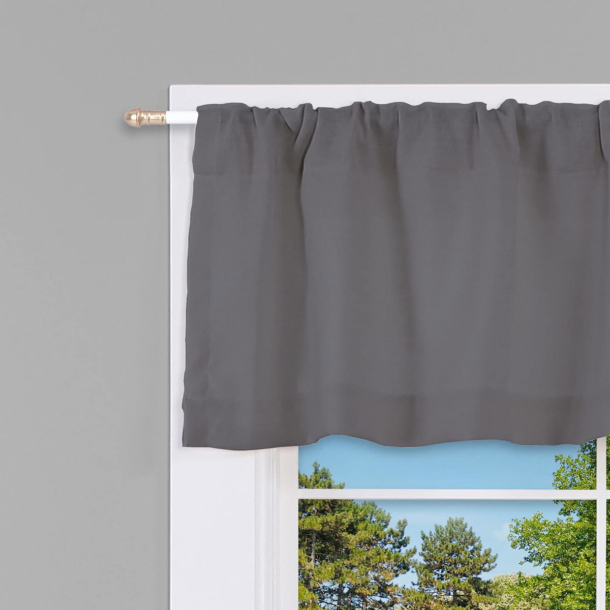 Interior Living 28-48 in. Adjustable Petite Café Curtain Rod, 2-Pack, 7/16 in. Diameter, White