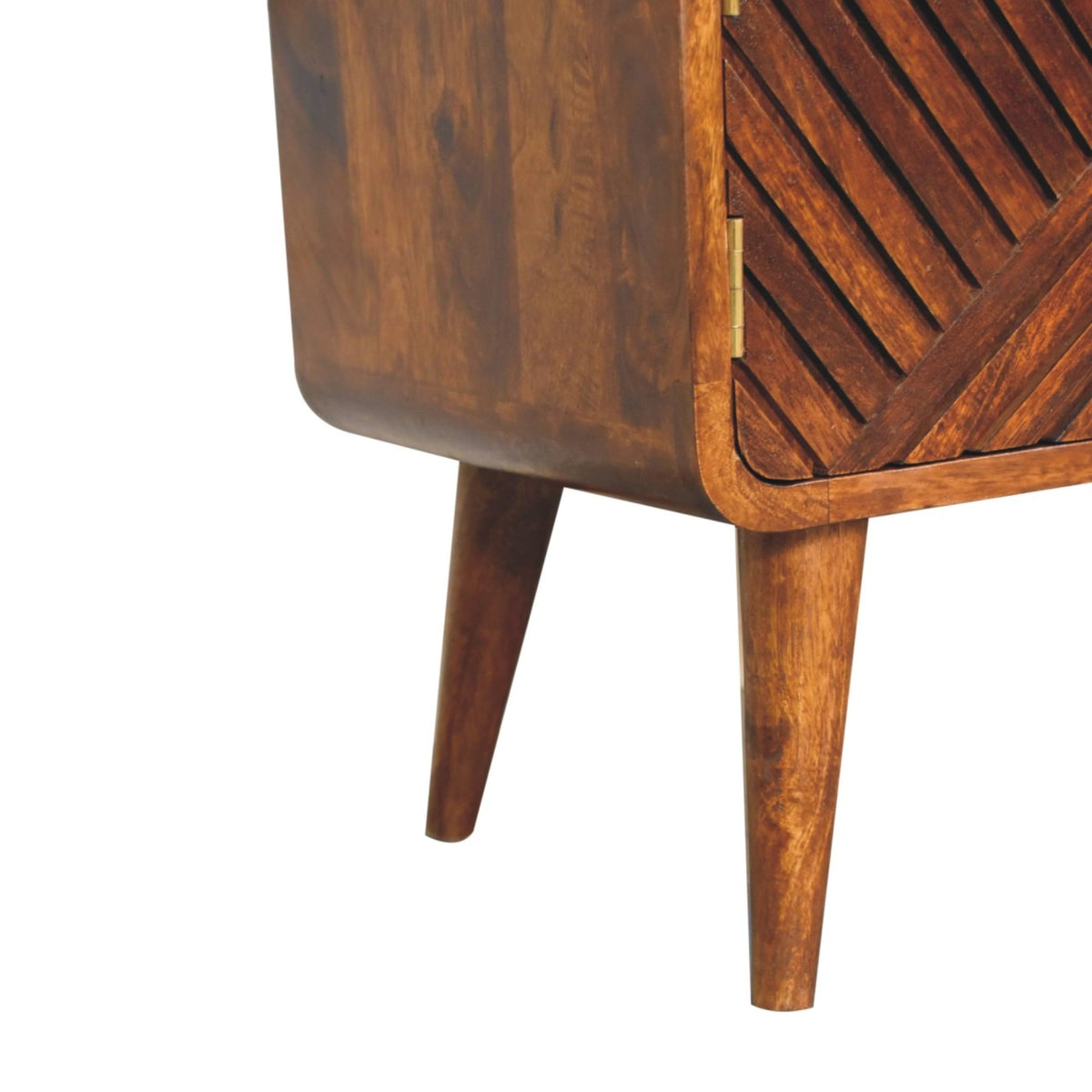Artisan Furniture Solid Wood Boucle Carved Chestnut Telephone Table