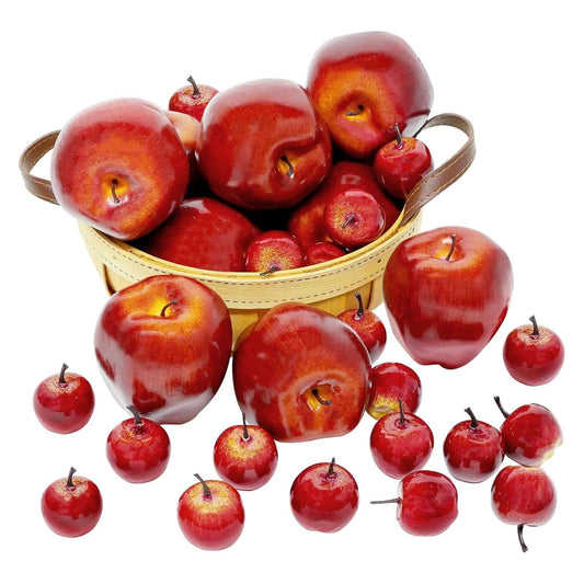 BigOtters 30 PCS Fake Apples, Fall Decor Lifelike Fake Fruits