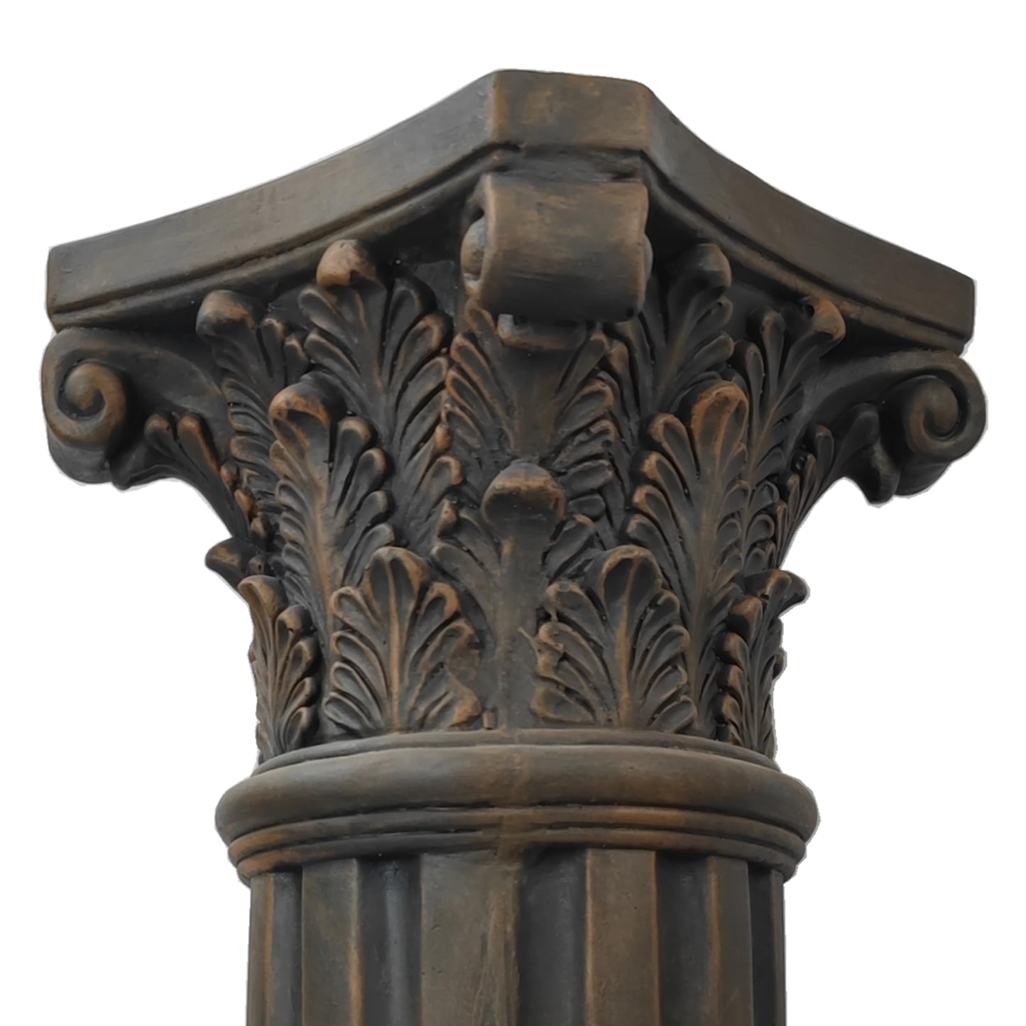OUTOUR Exquisite Magnesium Oxide Corinthian Greek Column Pillar with Stand Base Pedestal for Indoor Outdoor Garden Pedestals Backyard Courtyard Patio Office Decor23.8’’High,Dark Bronze