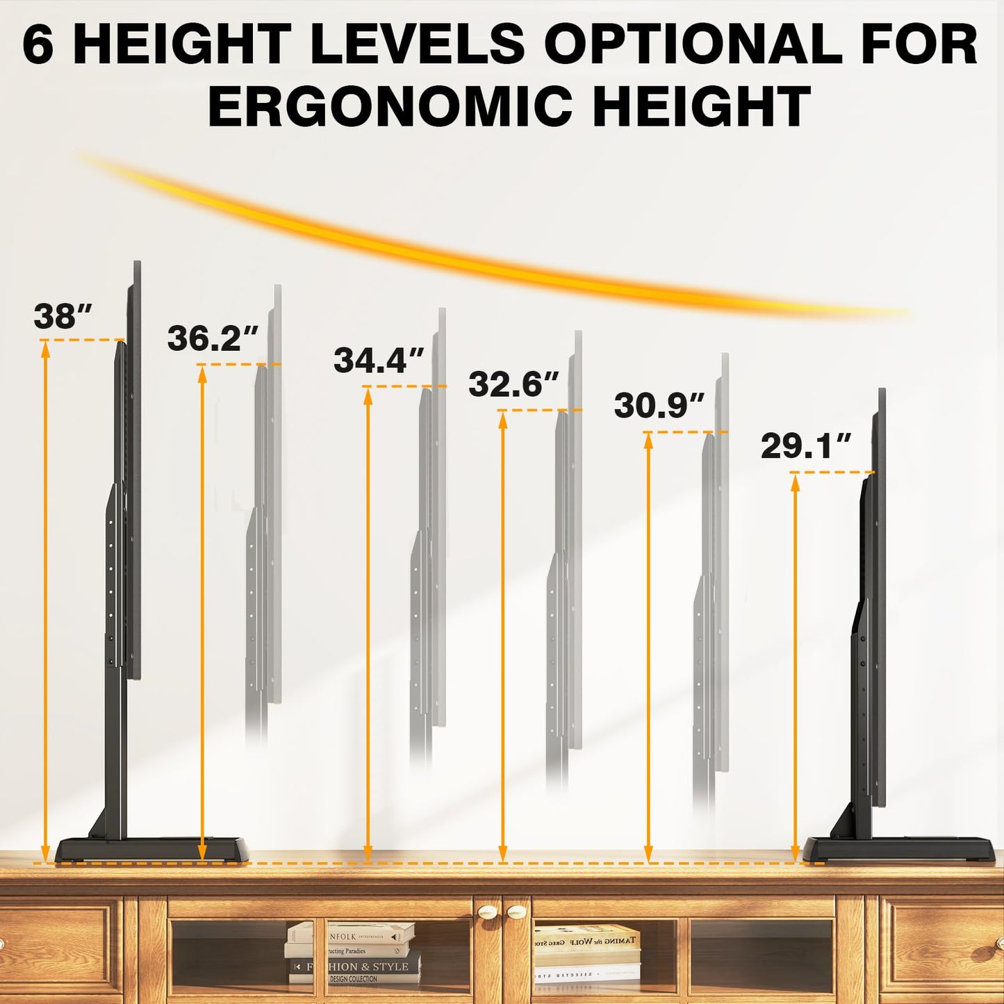 TVON Universal TV Legs, Table Top TV Stand Base with Height Adjustable