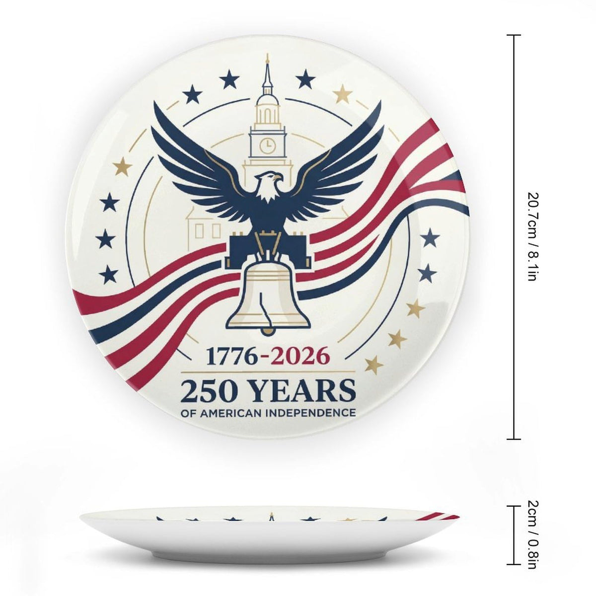 Nichcepts 250th Anniversary Decorative Plates 8 Inch Eagle Liberty Bell