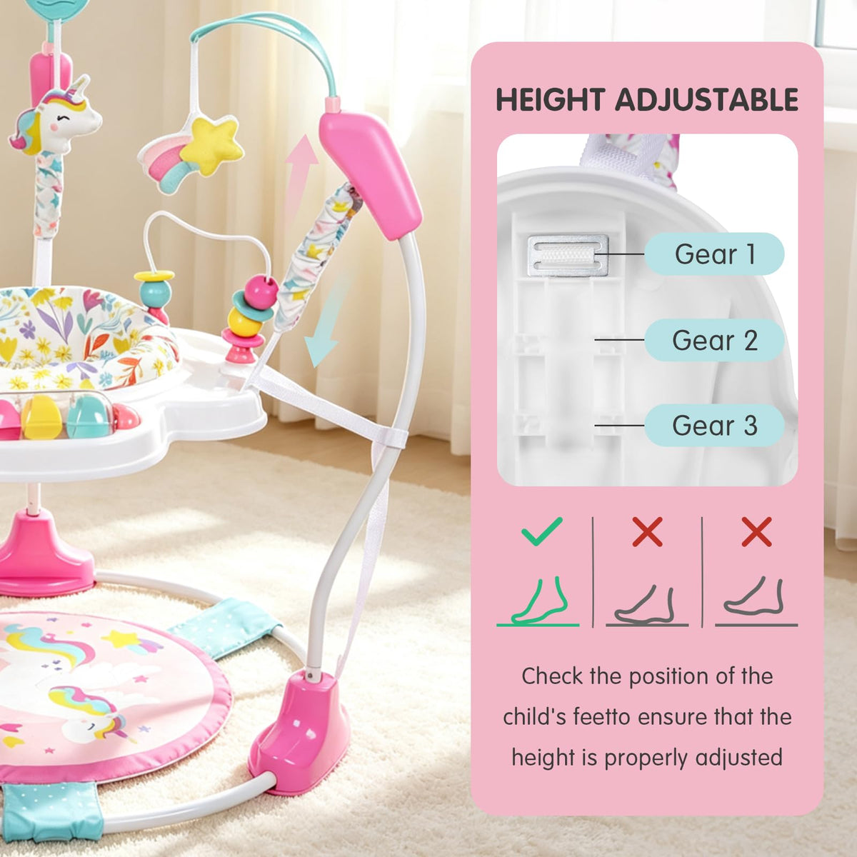 Baby Bouncer Activity Center,3-in-1 Baby Jumper and Play Center Station,6+M