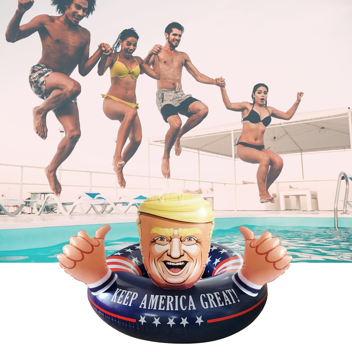 NINOSTAR Inflatable Pool Float American Pool Float for Summer Pool Party