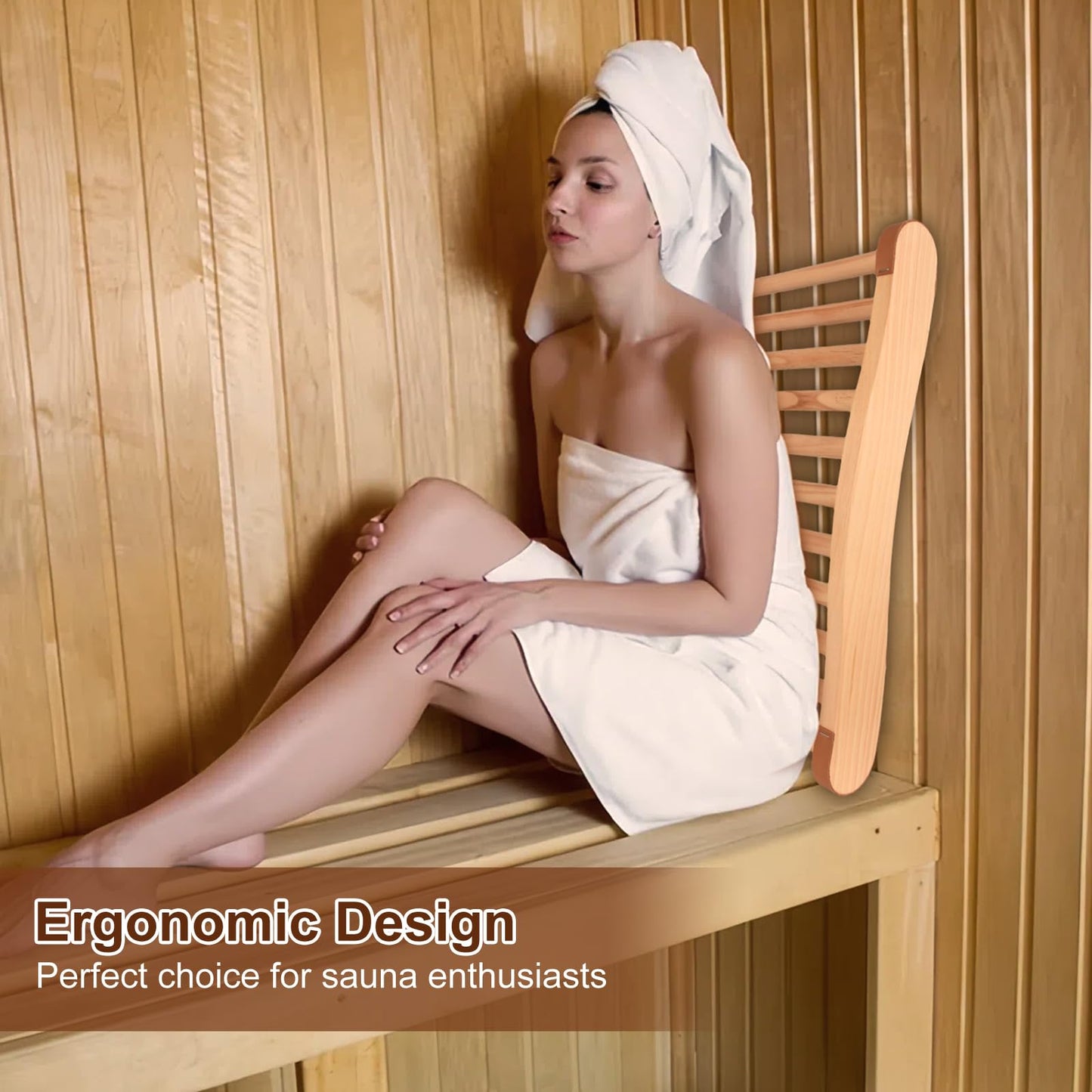 Shanshanshop 2pcs Sauna backrest，Sauna backrest Infrared，Infrared Sauna Accessories，Suitable for Sauna Rooms and Bucket Style Sauna backrests,18 x 12 Inch，Comfortable, Ergonomic s-Shaped