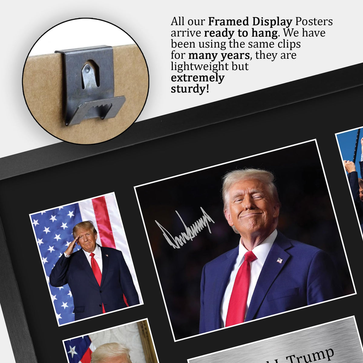 HWC Trading President Donald Trump Gifts Printed Signed Autograph Picture for Followers & Fans - 16" x 12" Framed