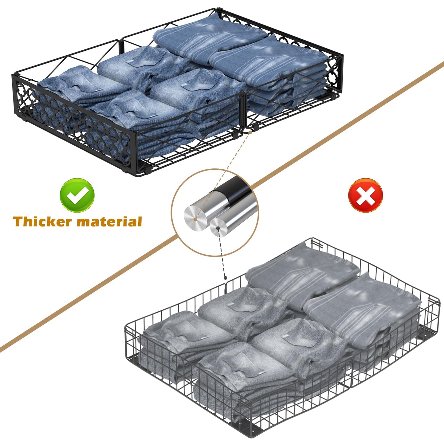 NADAMOO Under Bed Storage with Wheels, Low Profile Rolling Organizer Bins