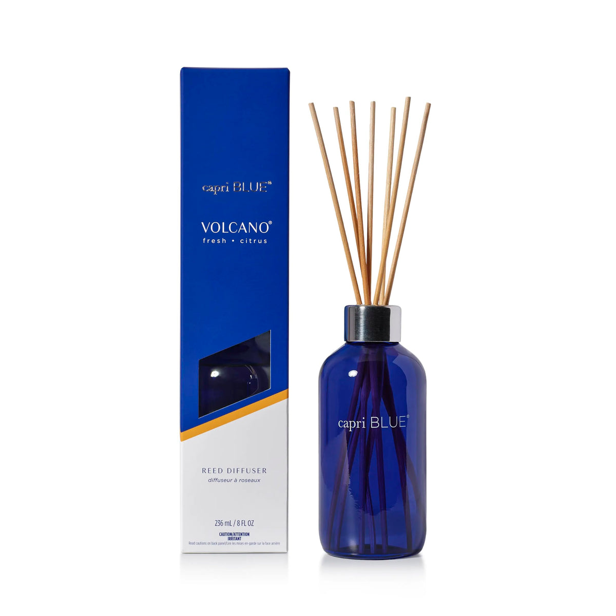 Capri Blue Volcano Reed Diffuser Set - Includes Reed Diffuser Sticks, Fragrance Oil, and Glass Bottle - Luxury Scented Room Fresheners - Cobalt Blue (8 fl oz)