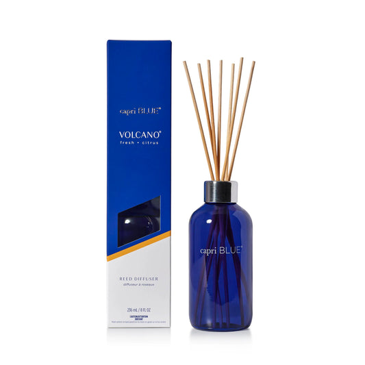 Capri Blue Volcano Reed Diffuser Set - Includes Reed Diffuser Sticks, Fragrance Oil, and Glass Bottle - Luxury Scented Room Fresheners - Cobalt Blue (8 fl oz)
