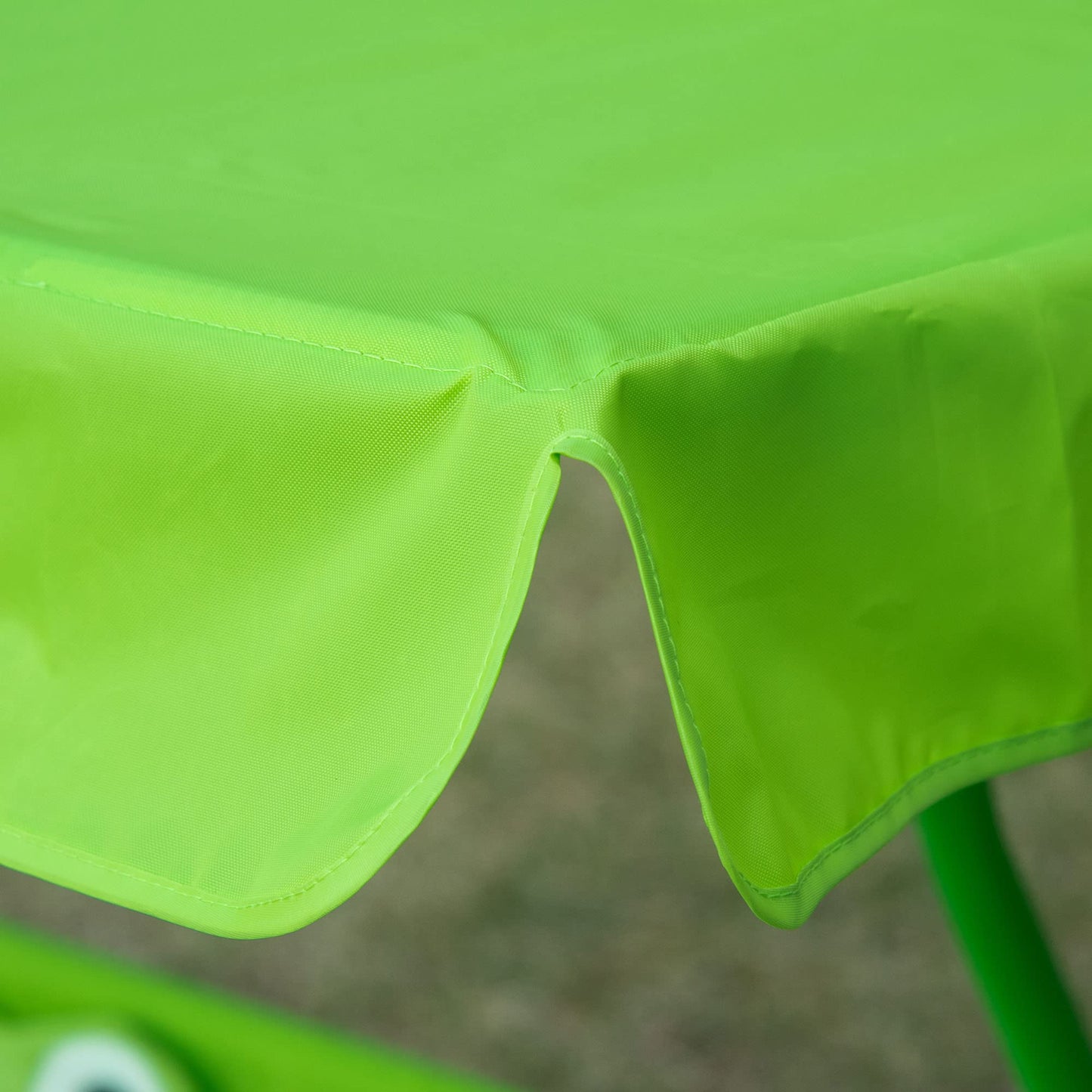 Outsunny Kids Patio Swing, 2-Seater Outdoor Swing Chair with Adjustable Canopy and Safety Belt, Frog Pattern Hanging Swing Bench for Garden or Backyard, Green