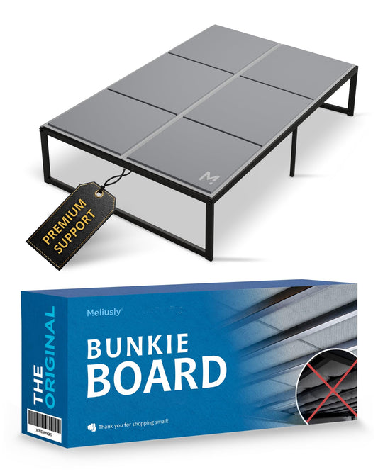 Meliusly Low Profile Bunkie Board Full Size (54x75) - Non-Slip Breathable Bed Support Board for Slatted Bed Frame, Anti-Sag Under Bed Support, Noise Minimizing Moisture Resistant Bed Board