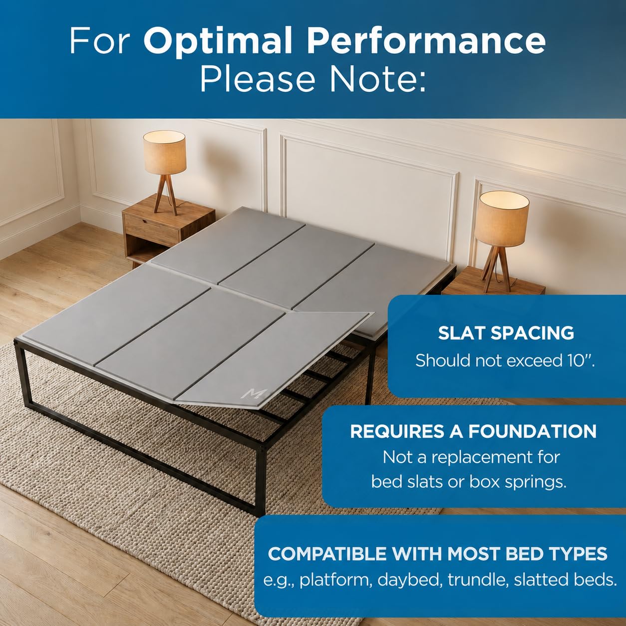 Meliusly Heavy Duty Bunkie Board Full Size (54x75) – Bed Support Board