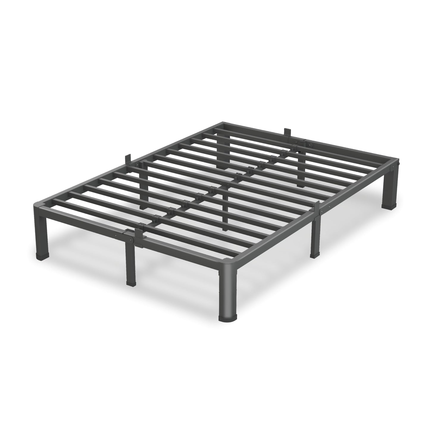 VIPSHOW 7 Inch King Size Bed Frame, 3500Lbs Heavy Duty Metal Platform with Round Corner Legs Mattress Slide Stopper, Steel Slat Support No Box Spring Needed, Noise Free, Non-Slip, Easy Assembly