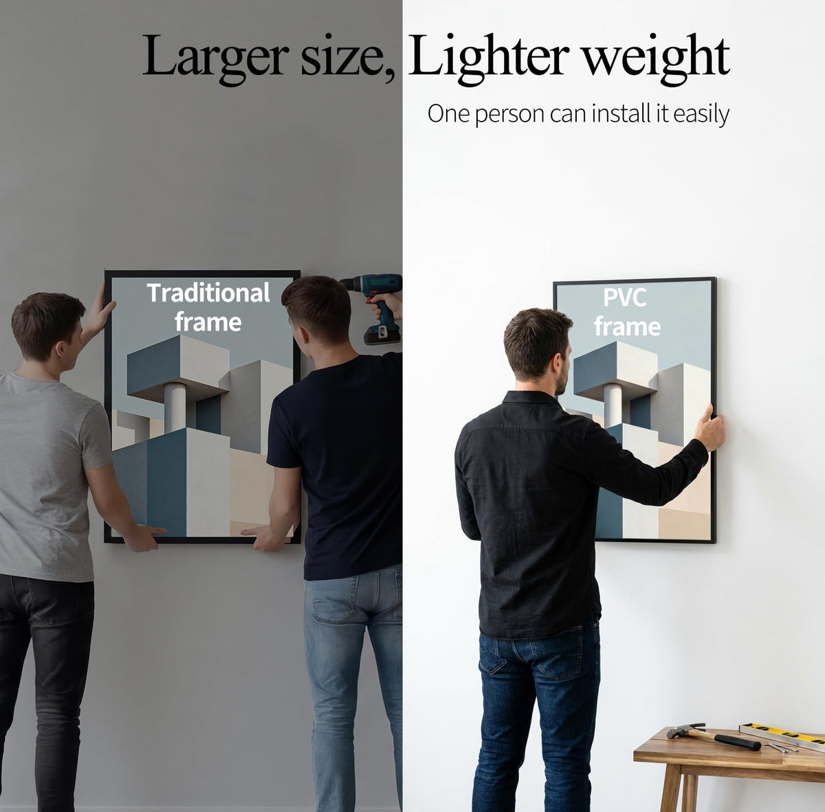 Lavezee 18x24 Poster Frame, Easy Slide-In Assembly, Black, 6 Packs