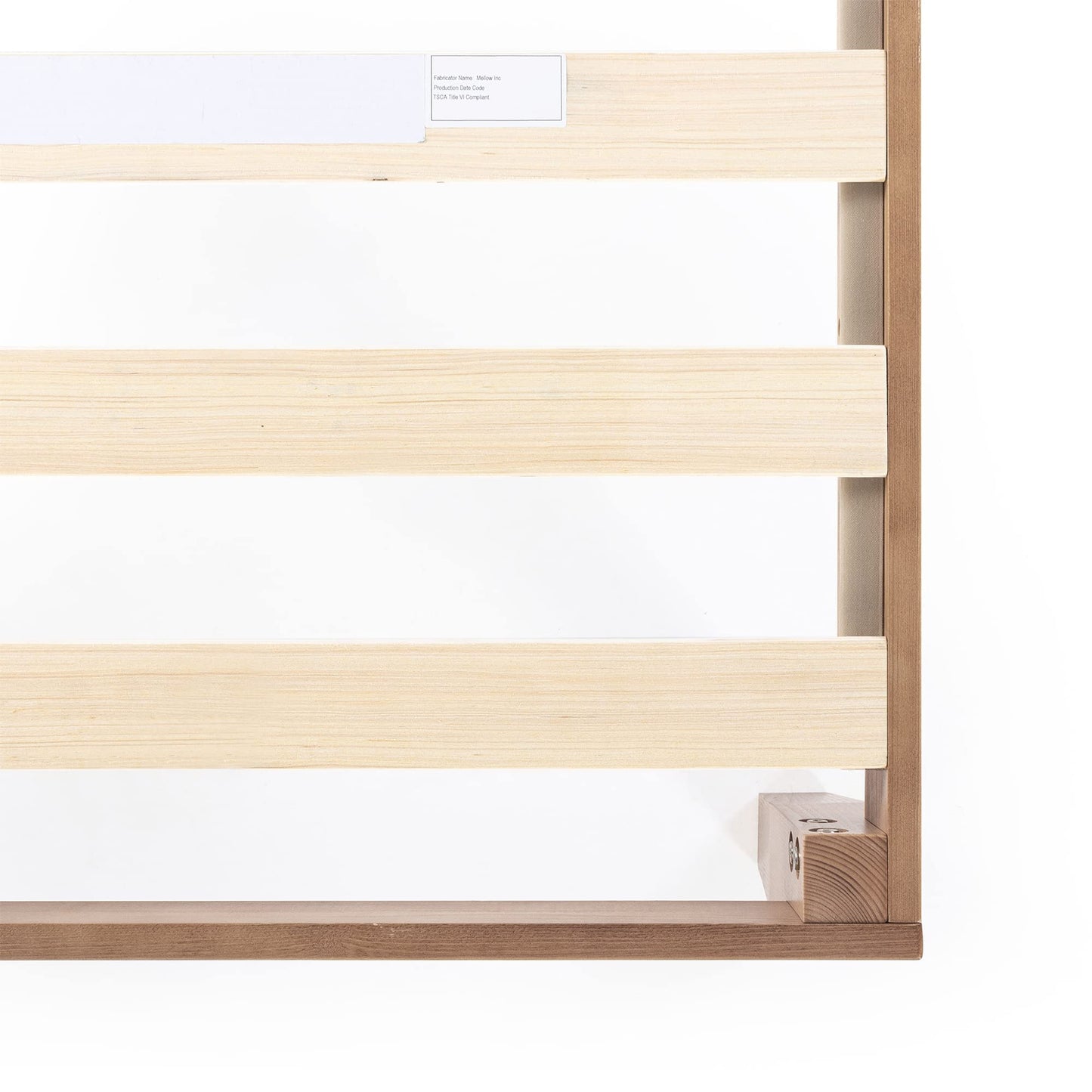 Mellow Naturalista Classic 12 Inch Solid Wood Platform Bed with Wooden Slats, Twin XL, Natural Pine