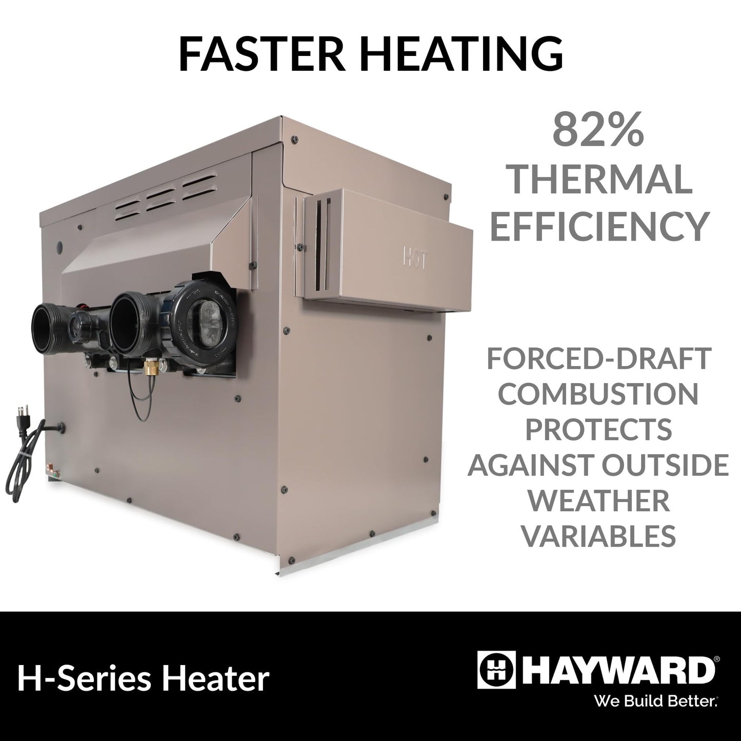 Hayward W3H135FDN H-Series Pool Water Heater/Spa Heater, 135k BTU, Natural Gas Model