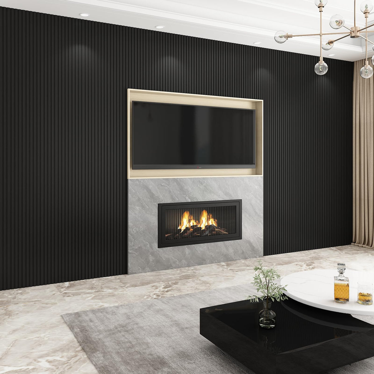 VESLARA Slat Wall Panel 8-Pack, 108’’x6.3’’, Black