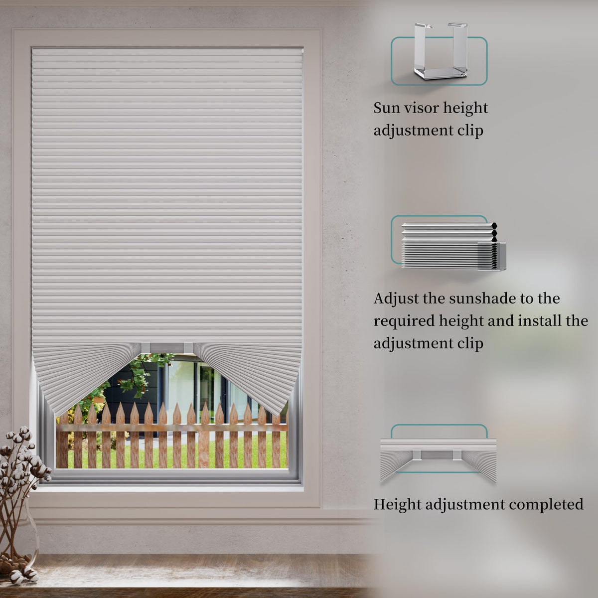 Myshade Arch Window Shades Half Circle Blackout Cellular Shades Cordless No Drill Blinds for Windows Half Moon Honeycomb Fabric No Tools Room Darkening Shades Easy Install (1PCS White 72" W X 36" H)