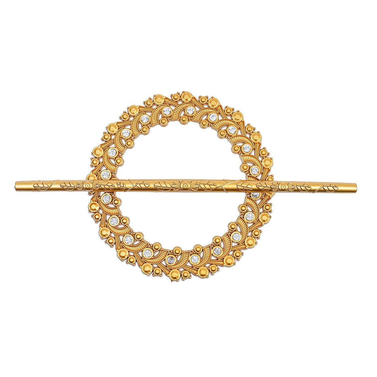 GFOZIOG Crystal Curtain Tiebacks, Gold Plastic Holdbacks with Mounting Rod, Decorative Design with 20 Crystals, 7.6x4.52 Inch, 2 Pack (Gold)