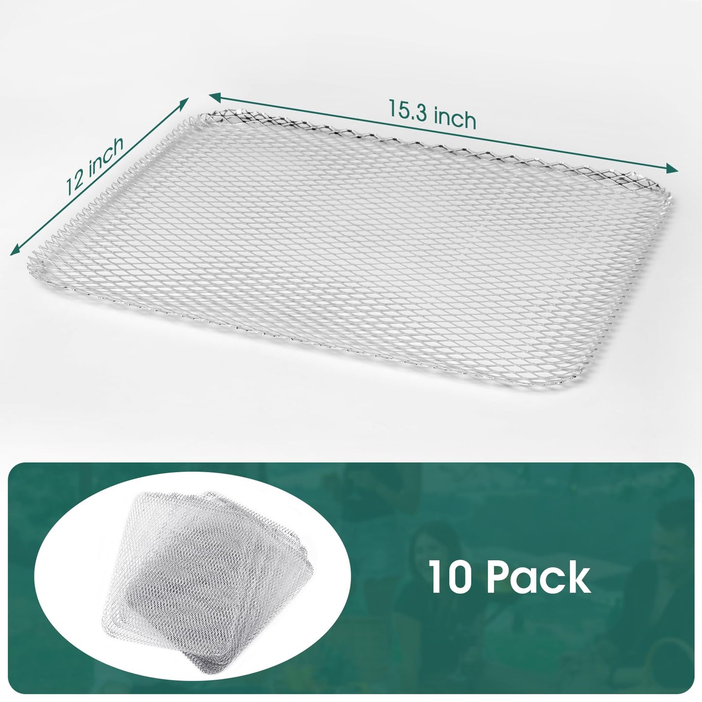 aglehome Grill Topper, Grill BBQ Disposable Grill Toppers, 10 Pack Grill Topper for Outdoor Grill Disposable Grilling Liners Prevent Food from Falling Through Grill Grates - 15.3x12 Inch