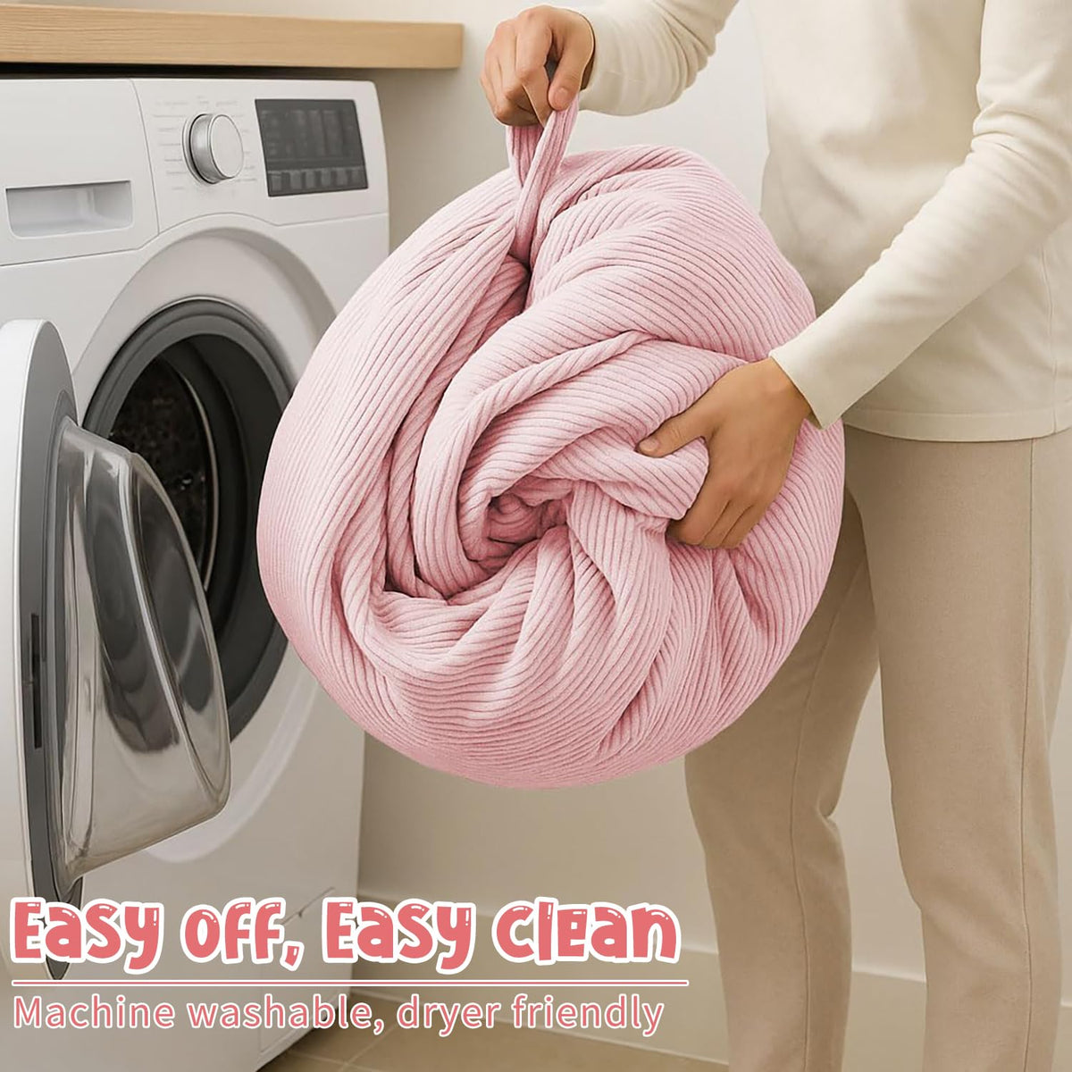 Nobildonna 2.5 ft Bean Bag Chair Cover,Pink 200L