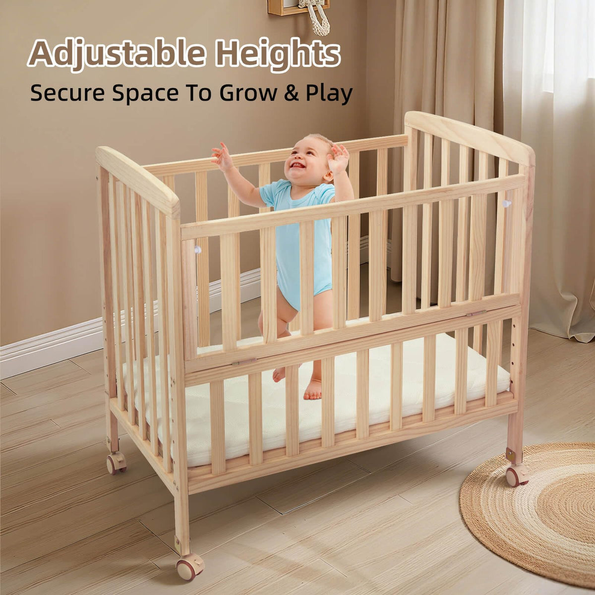 Flwrgirl Baby Bassinet Bedside Sleeper,Portable Mini Baby Crib