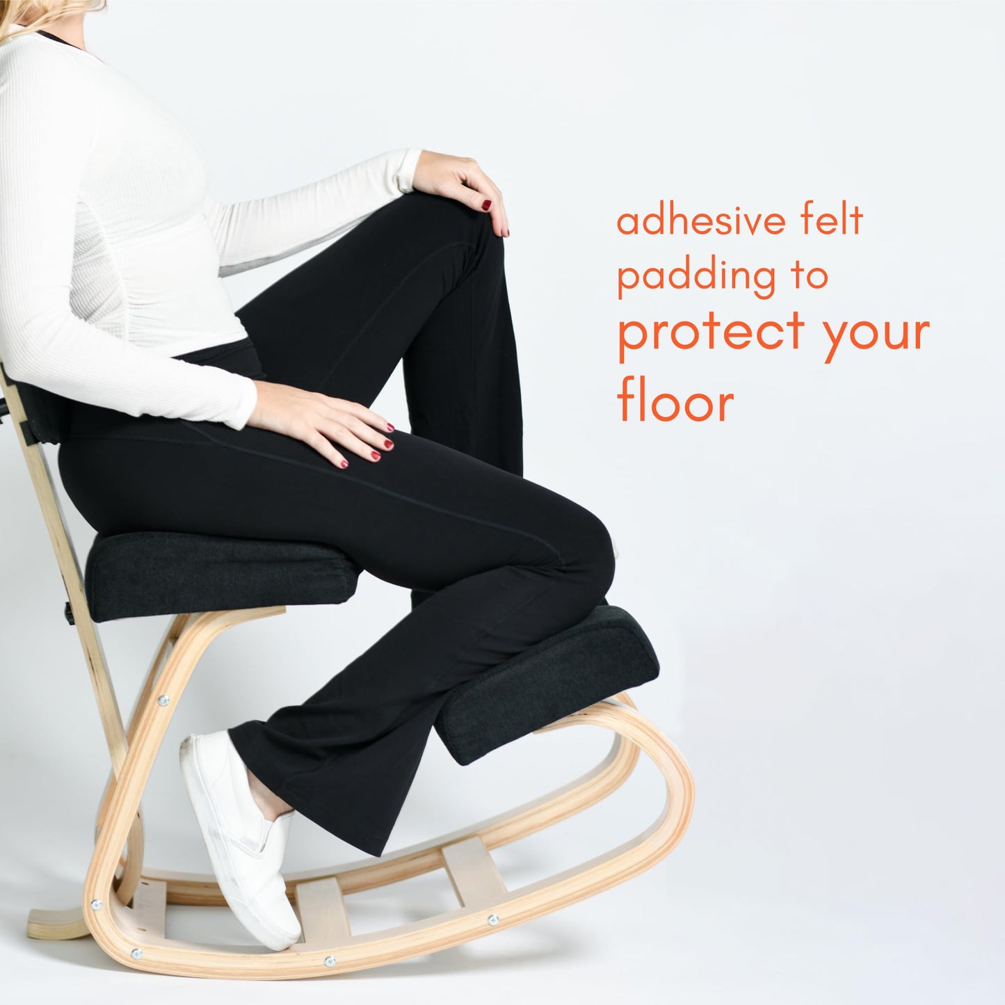 Sleekform East Austin Kneeling Chair with Back Rest - Black, Ergonomic