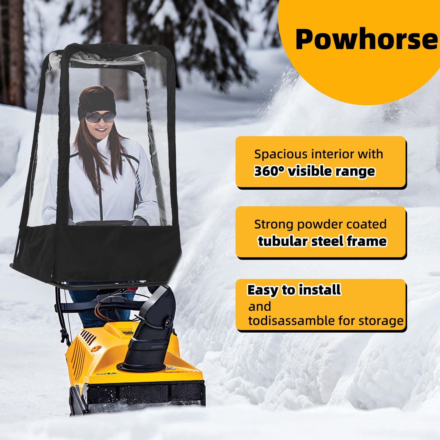 Powhorse Snow Blower Cab Enclosure Cabin Canopy Cover