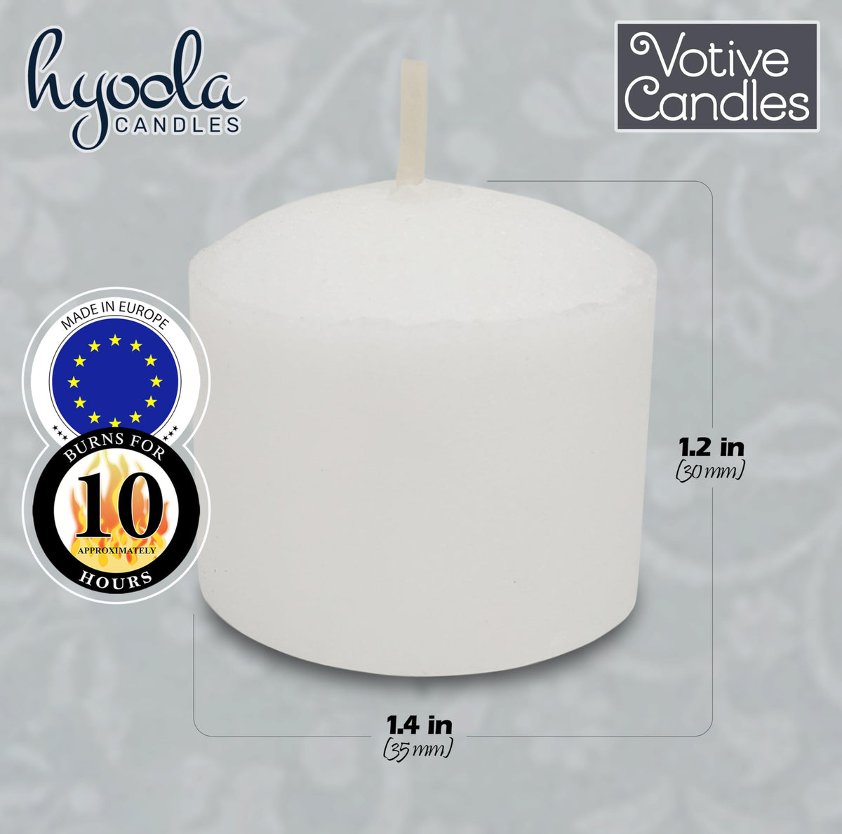 Hyoola Votive Candles - 10 Hour Burn Time - Unscented Candles Votives Bulk - Pack of 100 White Candles - European Made