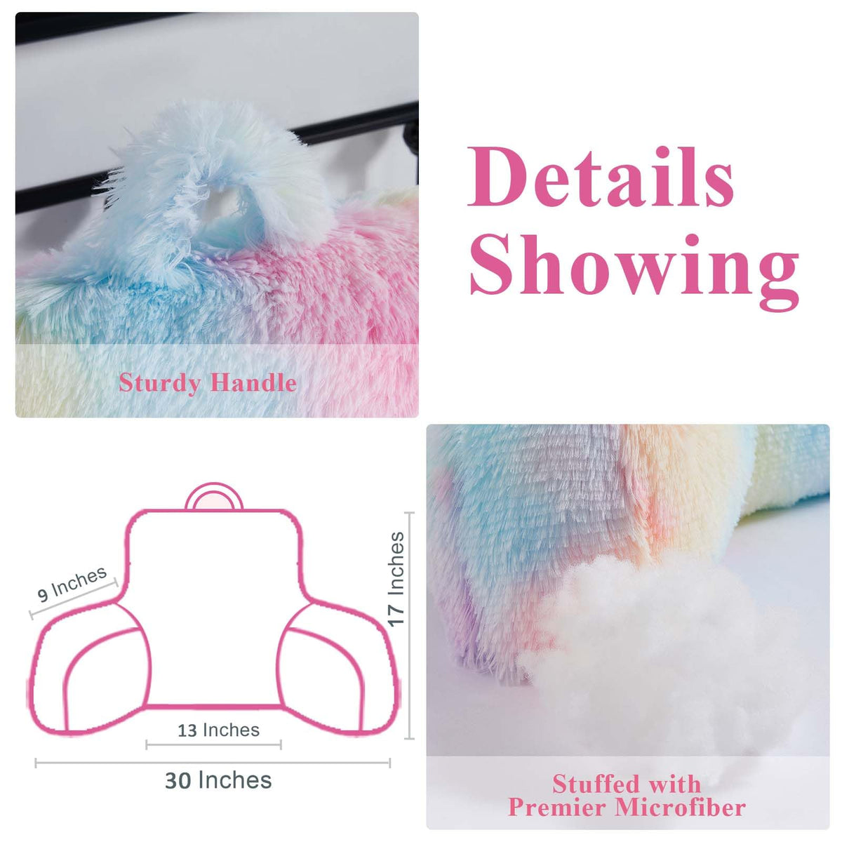 Bedriping Reading Pillow for Bed - Faux Fur