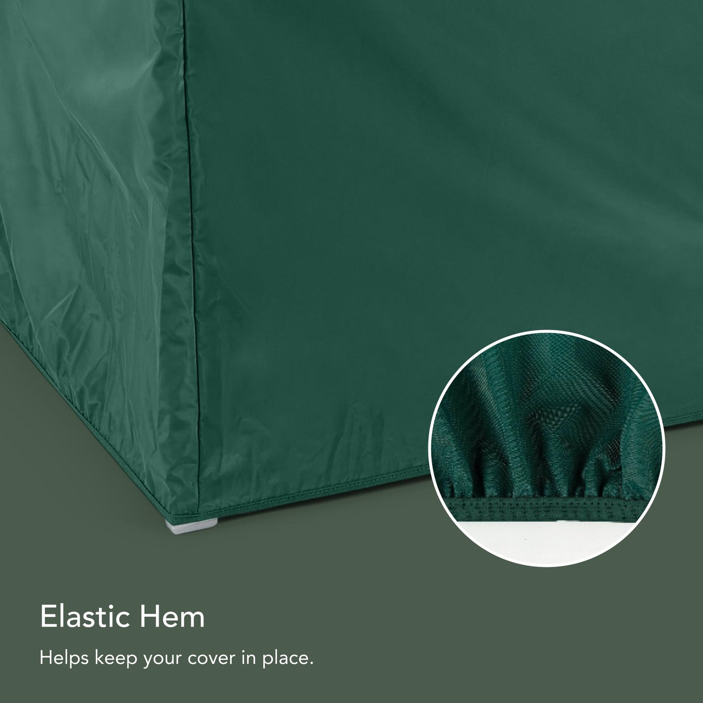 Covermates Classic Outdoor Glider Cover – Durable 12-Gauge Vinyl with Polyester Lining, Elastic Hem & Mesh Vent for Moderate Weather Patio Furniture Protection , 56W x 34D x 38H, Green