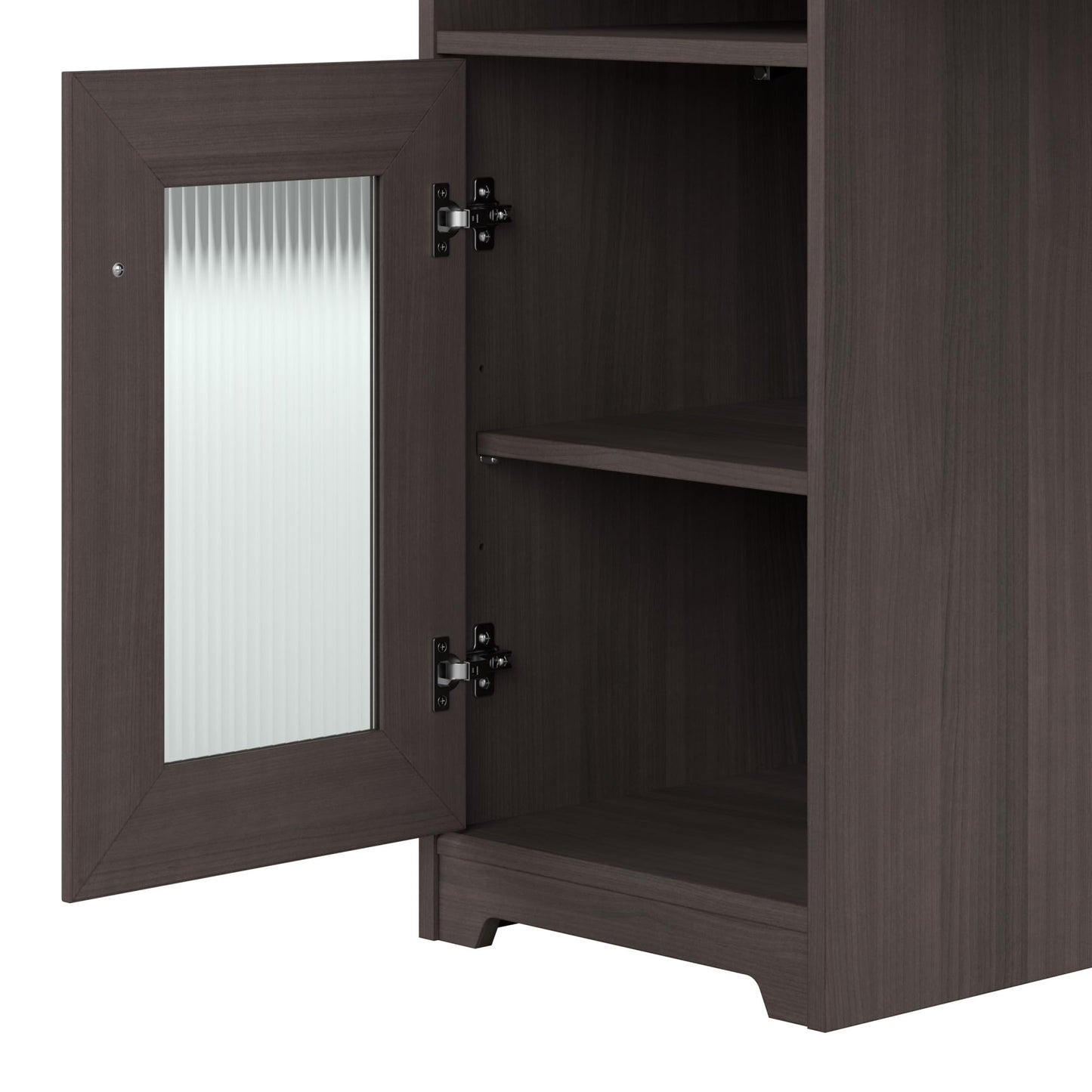 Bush Furniture L Shaped Desk with Hutch, 5 Shelf Bookcase and Lateral File Cabinet | Cabot Collection Corner Computer Table with Storage and Bookshelf