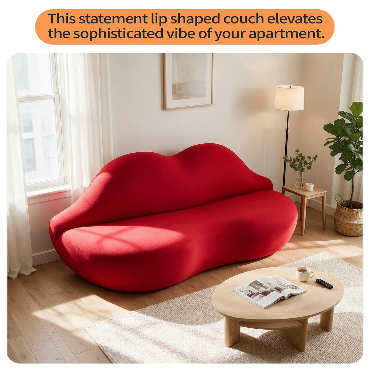 woqijia Red Lip Sofa Beauty Salon Clothing Store Rest Area Reception Alien Internet Celebrity Creative Designer Internet Celebrity Couch Architect Settee Living Room