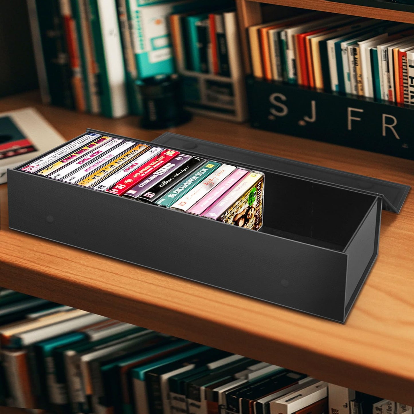 3 Pack Cassette Tape Storage Box, Tape Holder Store 60 Cassette Cases, Media Storage Organizer